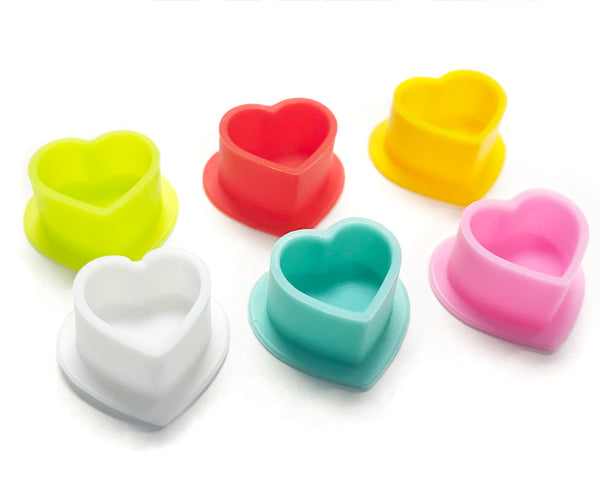 Silicone Colored Heart Ink Cups